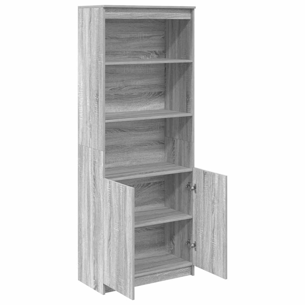 Buffet haut sonoma gris 70x35x180 cm bois d'ingénierie - XIOS