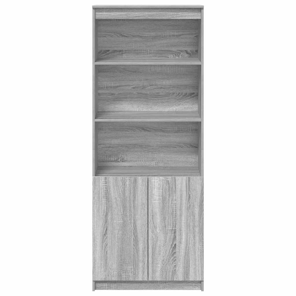 Buffet haut sonoma gris 70x35x180 cm bois d'ingénierie - XIOS
