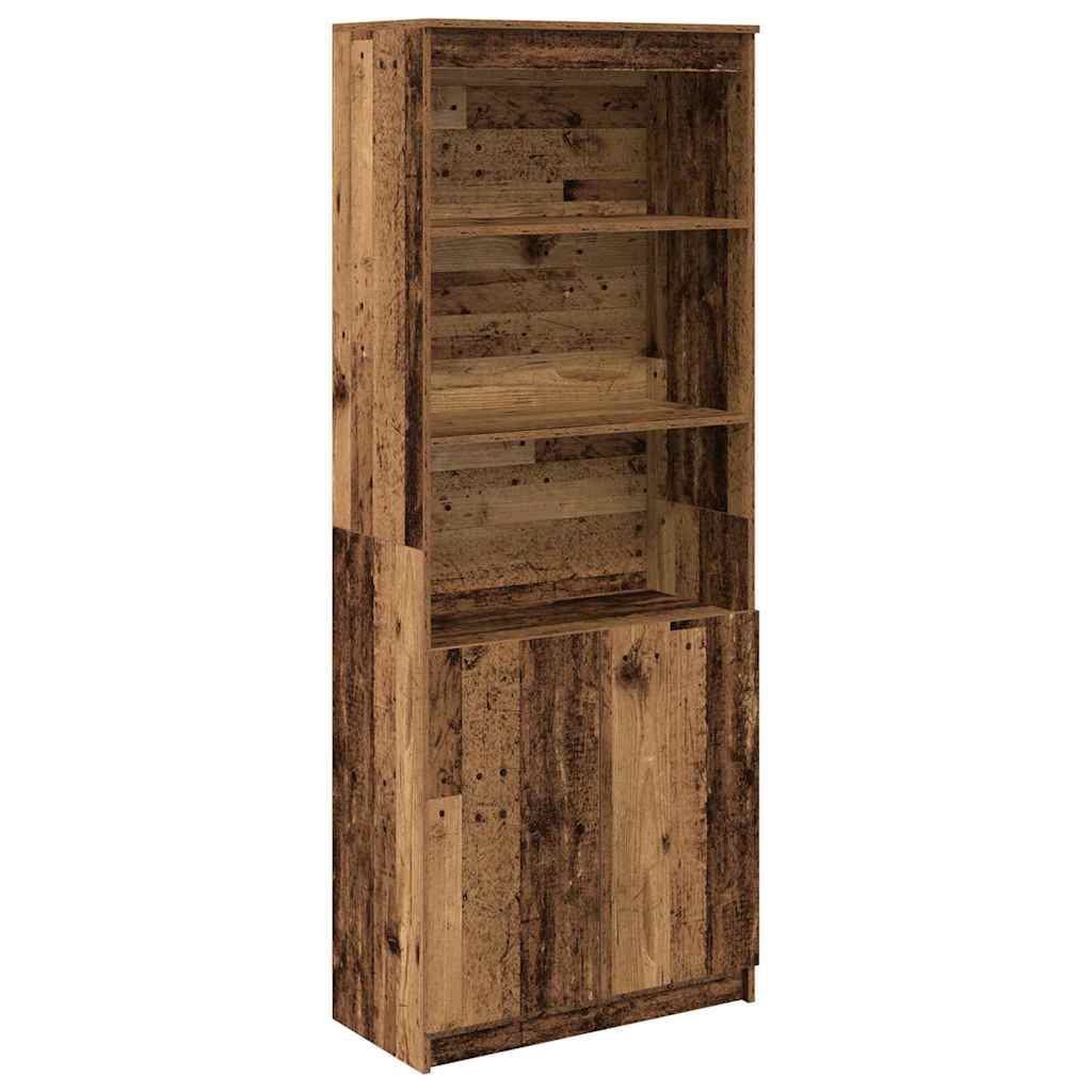 Buffet haut vieux bois 70x35x180 cm bois d'ingénierie - XIOS