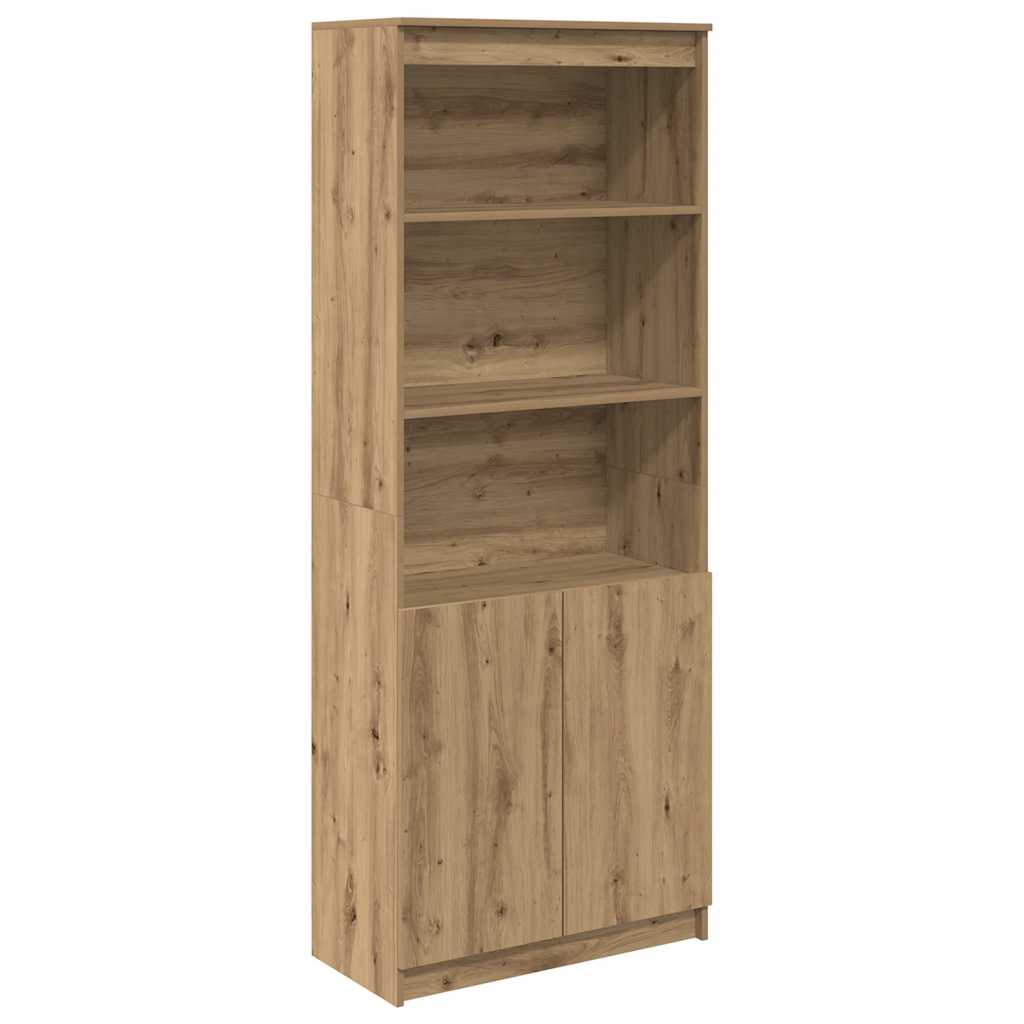 Buffet haut chêne artisanal 70x35x180 cm bois d'ingénierie - XIOS