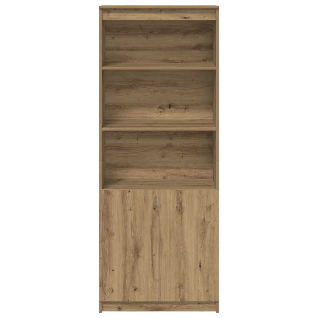Buffet haut chêne artisanal 70x35x180 cm bois d'ingénierie - XIOS