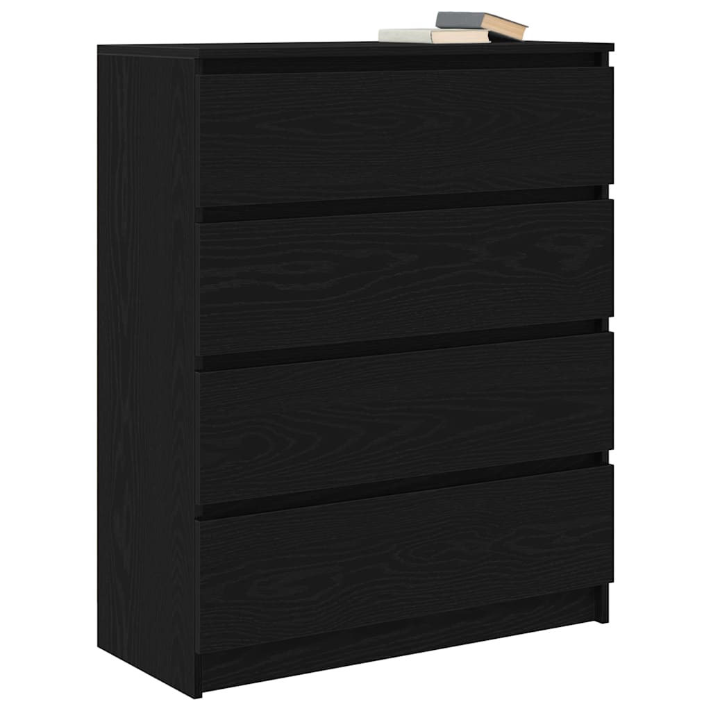 Buffet chêne noir 80x35x99 cm bois d’ingénierie - XIOS