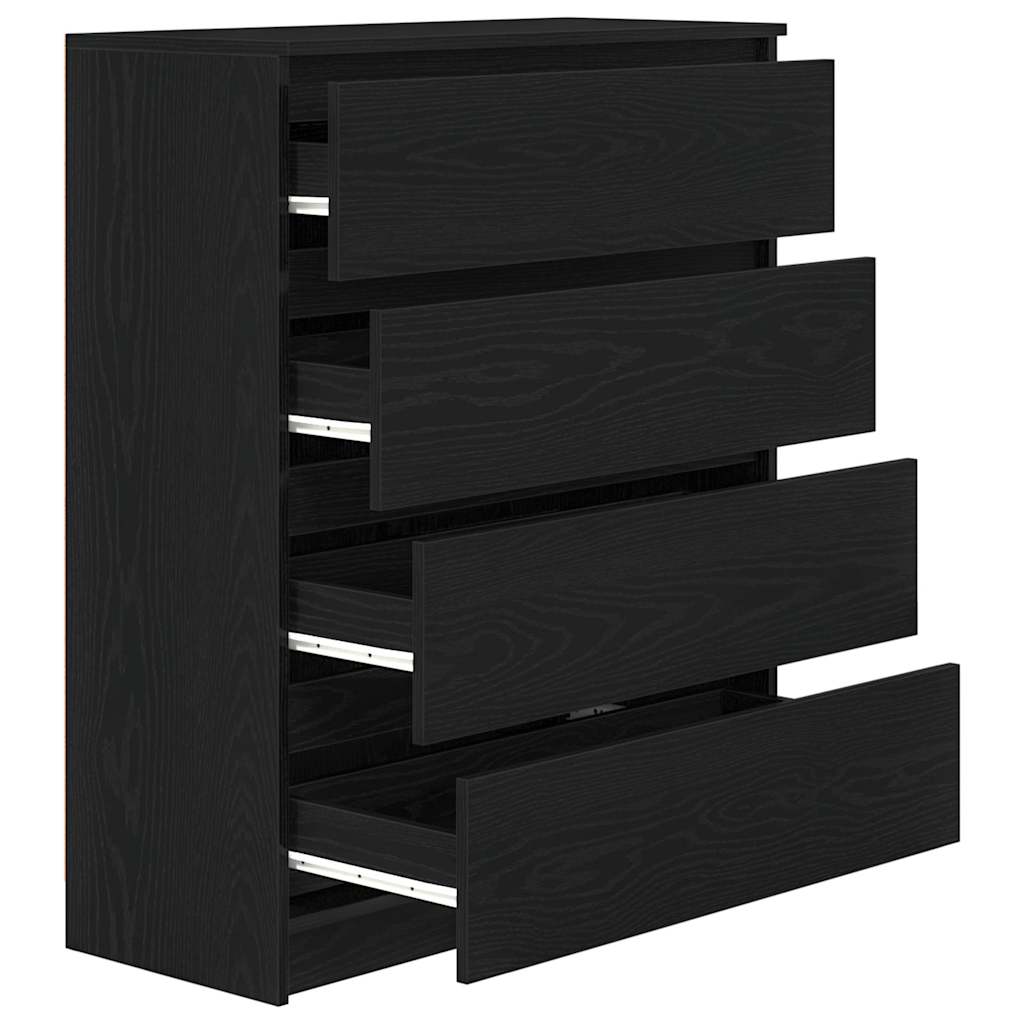 Buffet chêne noir 80x35x99 cm bois d’ingénierie - XIOS