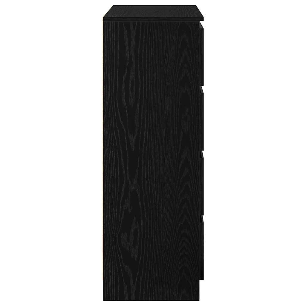 Buffet chêne noir 80x35x99 cm bois d’ingénierie - XIOS