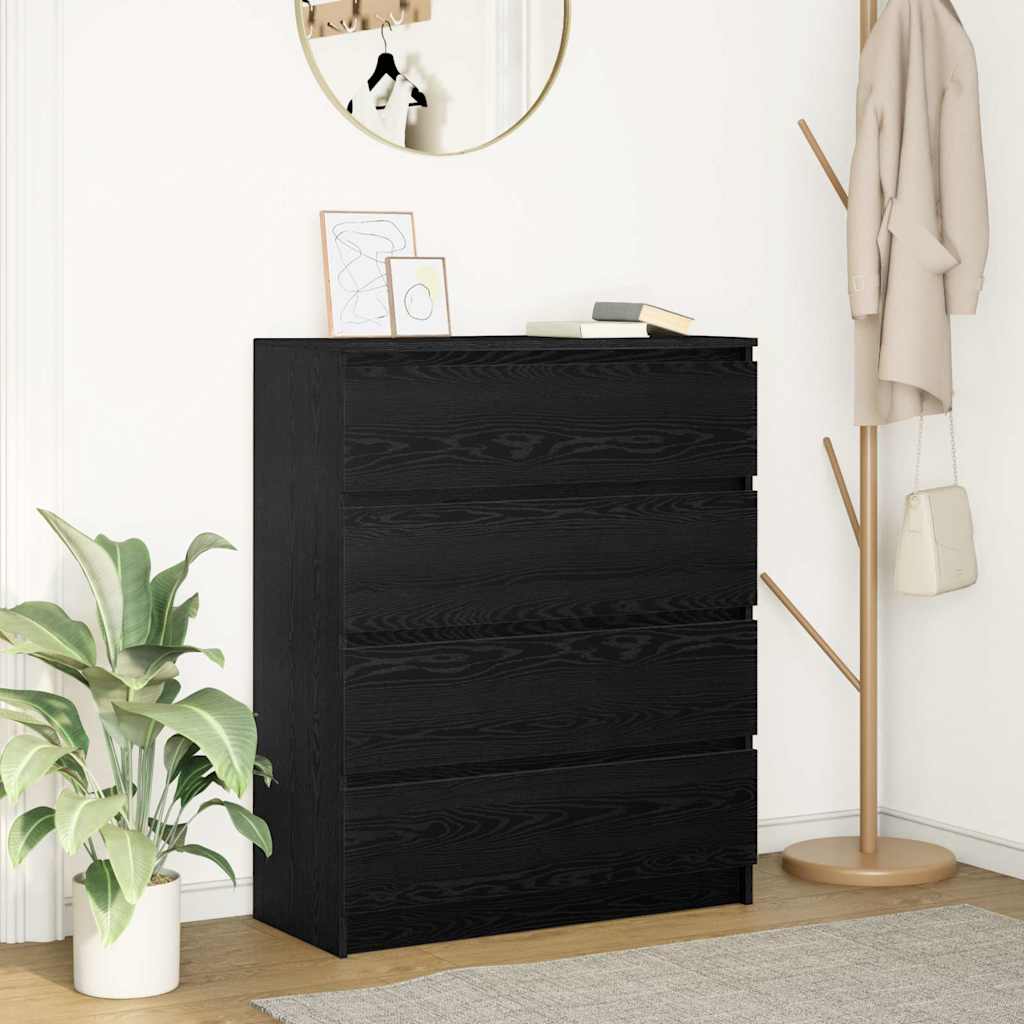 Buffet chêne noir 80x35x99 cm bois d’ingénierie - XIOS