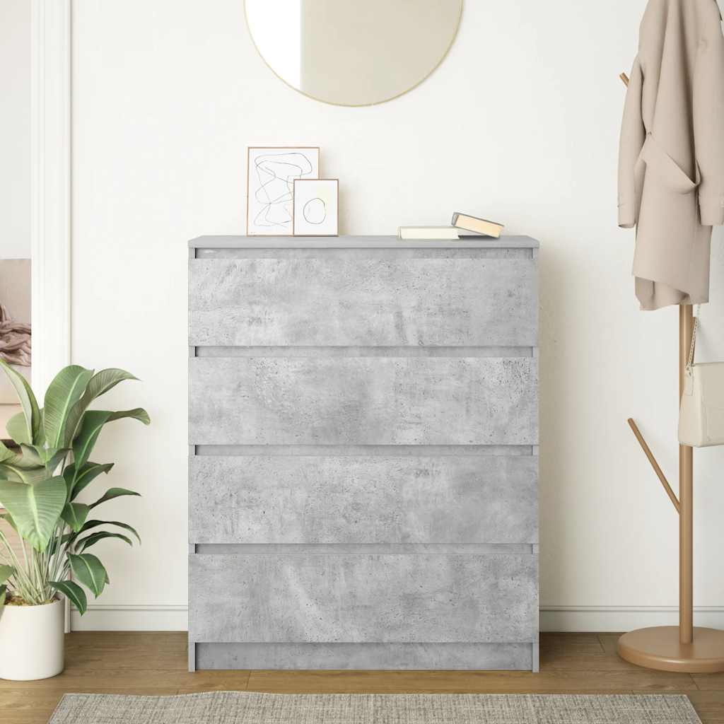 Buffet gris béton 80x35x99 cm bois d'ingénierie - XIOS