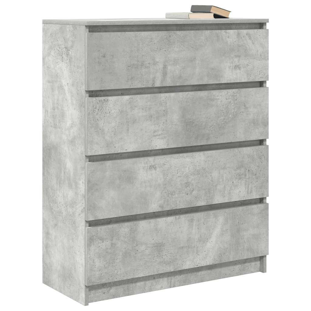 Buffet gris béton 80x35x99 cm bois d'ingénierie - XIOS