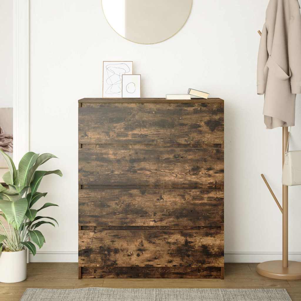 Buffet chêne fumé 80x35x99 cm bois d'ingénierie - XIOS
