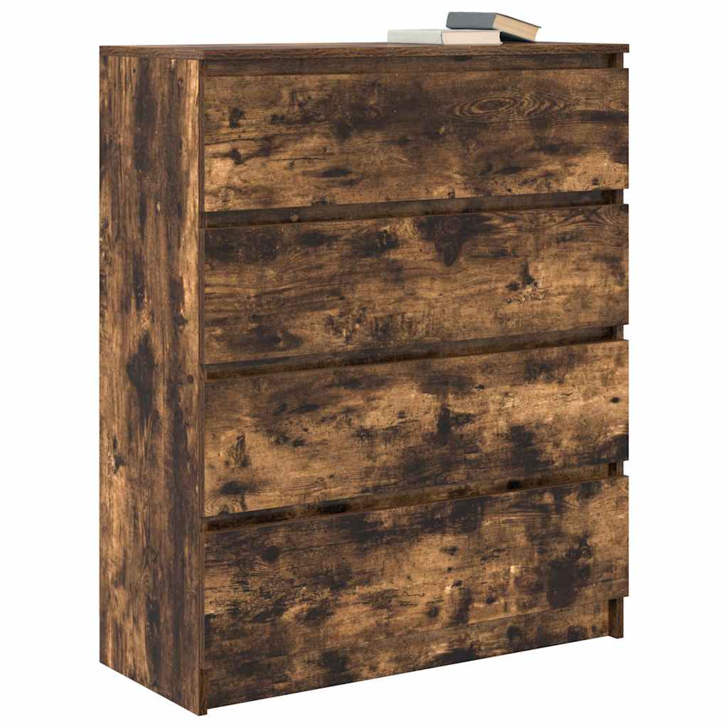 Buffet chêne fumé 80x35x99 cm bois d'ingénierie - XIOS