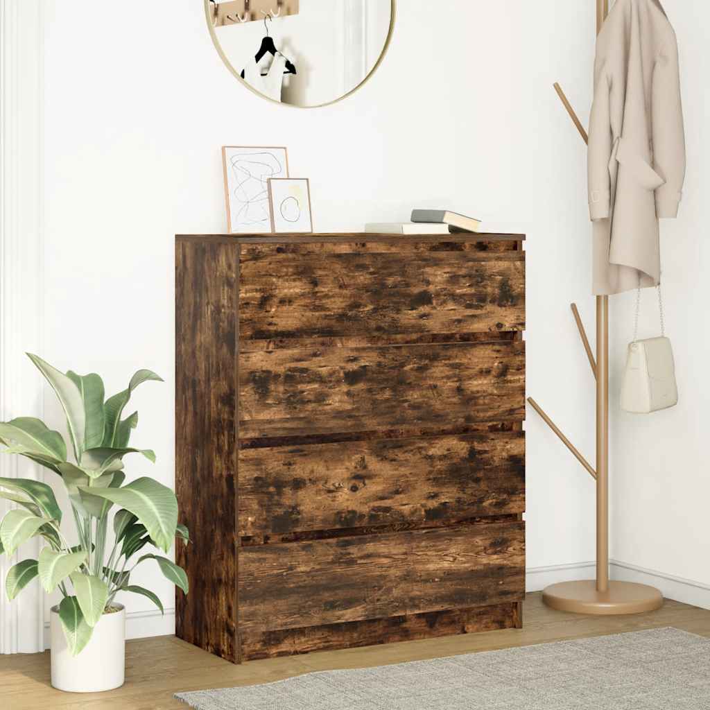 Buffet chêne fumé 80x35x99 cm bois d'ingénierie - XIOS