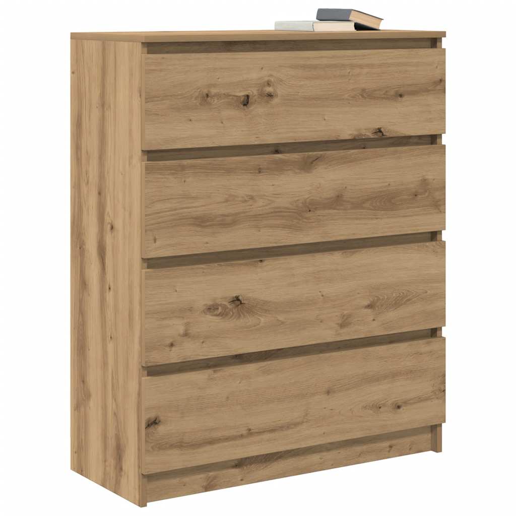 Buffet chêne artisanal 80x35x99 cm bois d'ingénierie - XIOS