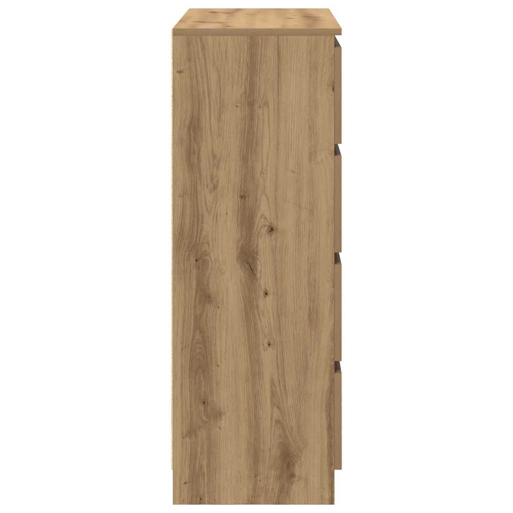 Buffet chêne artisanal 80x35x99 cm bois d'ingénierie - XIOS
