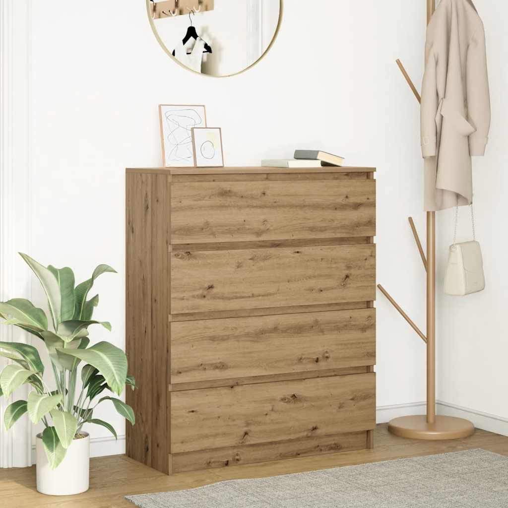 Buffet chêne artisanal 80x35x99 cm bois d'ingénierie - XIOS