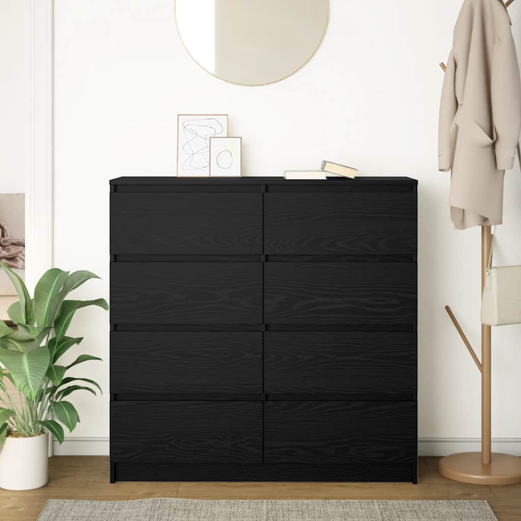 Buffet chêne noir 100x35x99 cm bois d'ingénierie