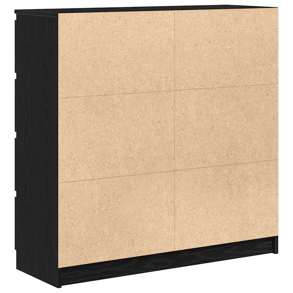 Buffet chêne noir 100x35x99 cm bois d'ingénierie - XIOS