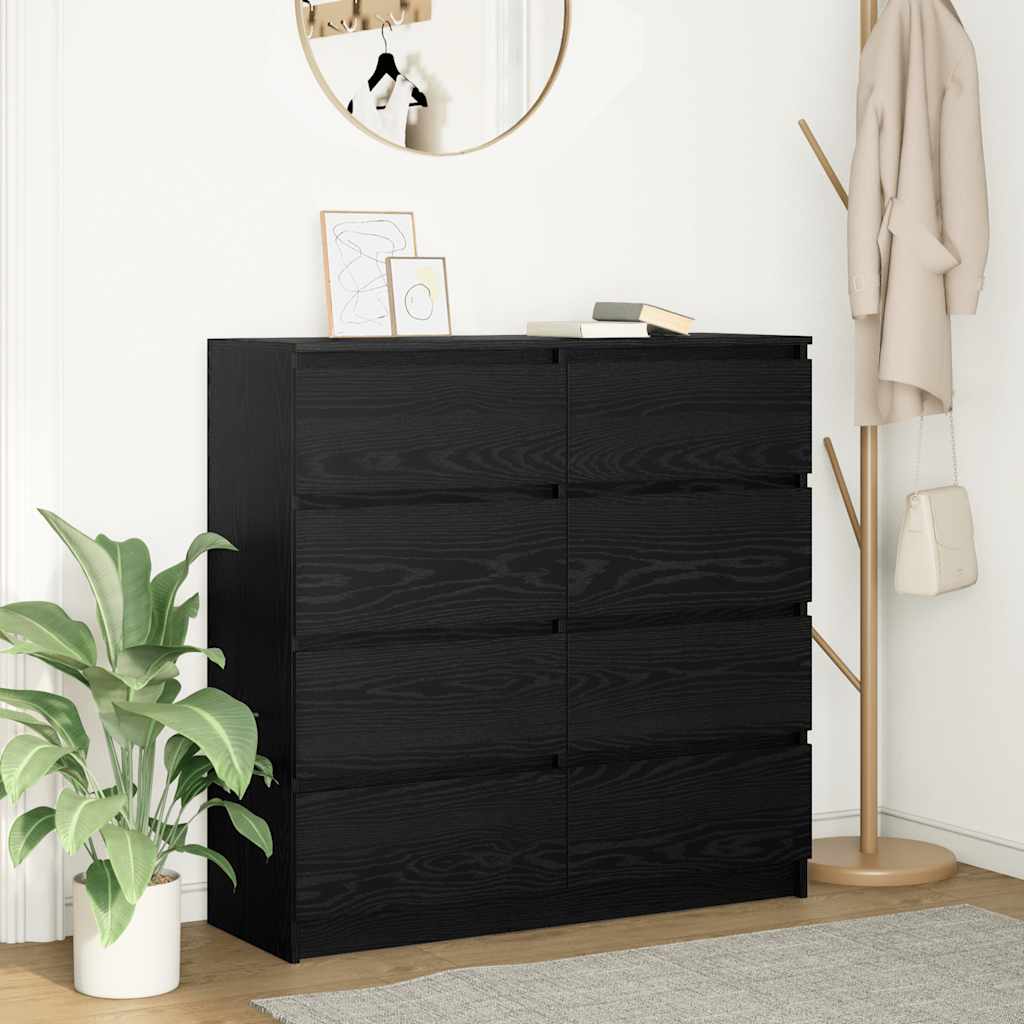 Buffet chêne noir 100x35x99 cm bois d'ingénierie - XIOS