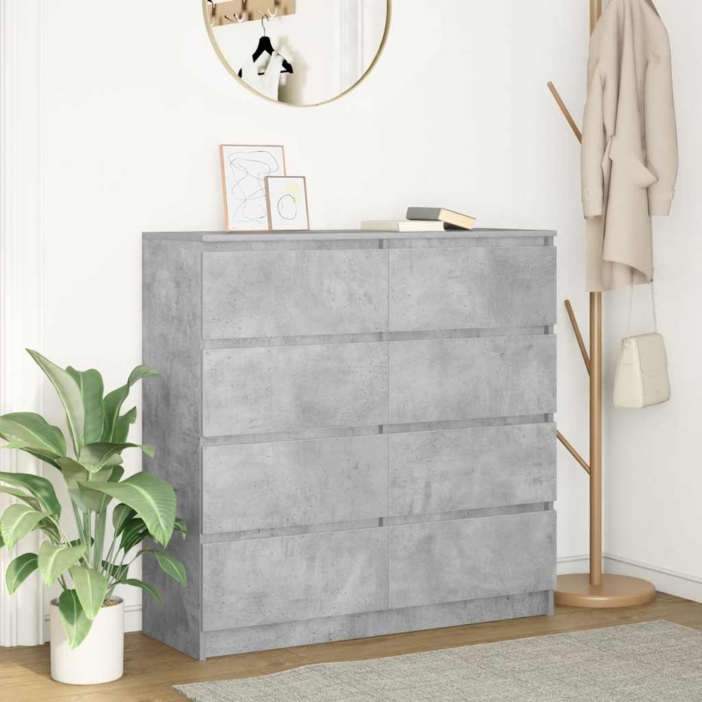 Buffet gris béton 100x35x99 cm bois d'ingénierie - XIOS