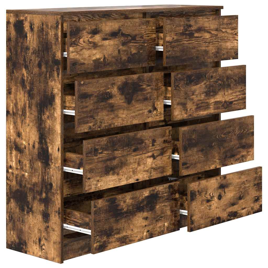 Buffet chêne fumé 100x35x99 cm bois d'ingénierie - XIOS