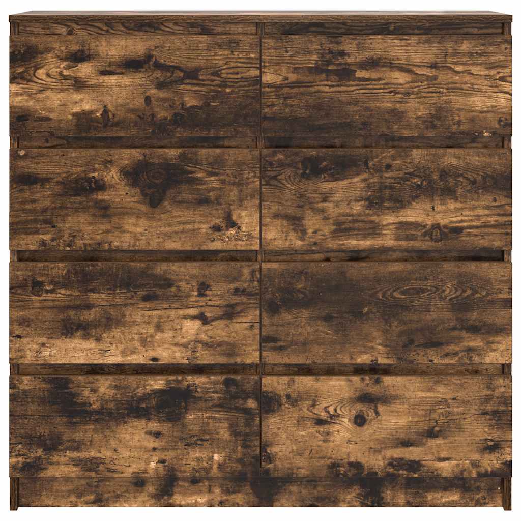Buffet chêne fumé 100x35x99 cm bois d'ingénierie - XIOS