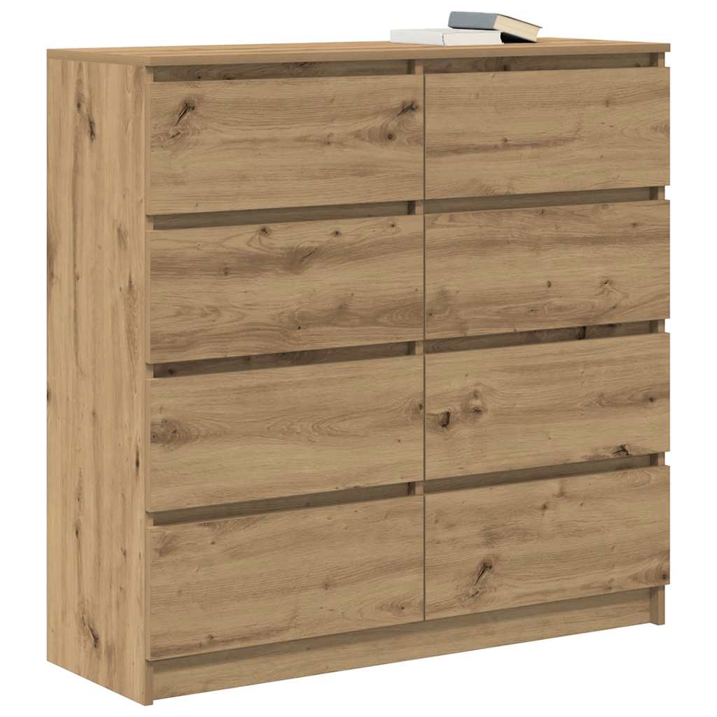 Buffet chêne artisanal 100x35x99 cm bois d'ingénierie - XIOS