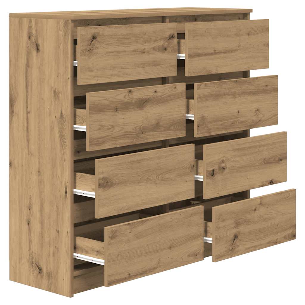 Buffet chêne artisanal 100x35x99 cm bois d'ingénierie - XIOS