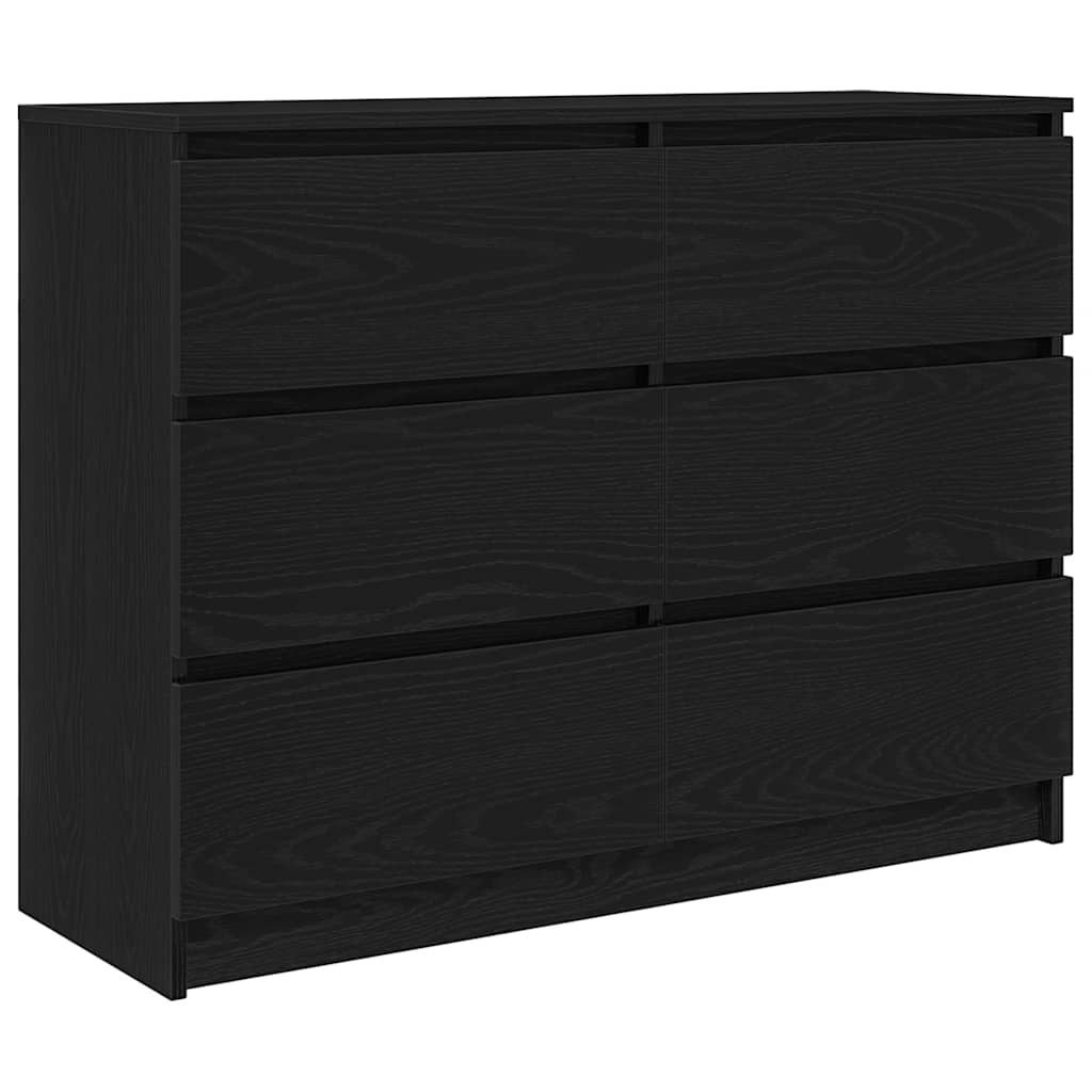 Buffet chêne noir 100x35x76 cm bois d'ingénierie - XIOS