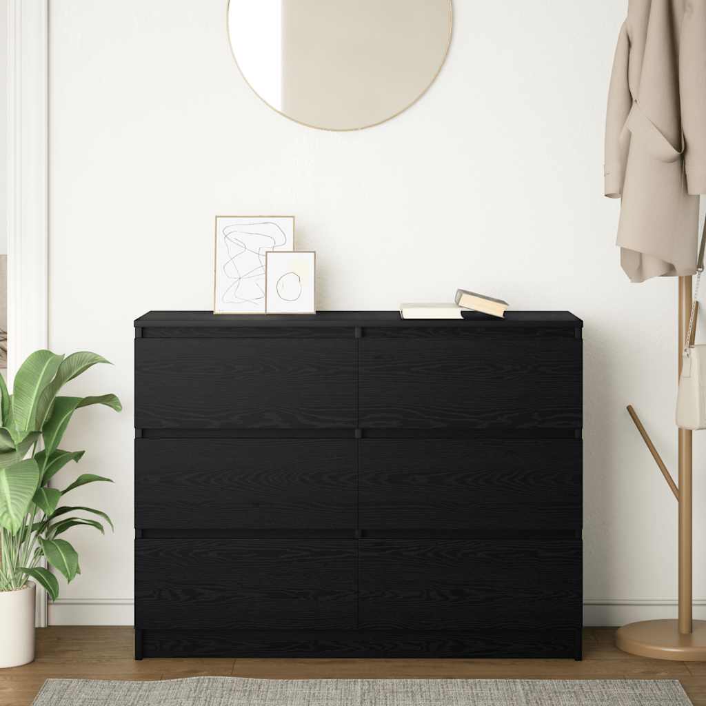 Buffet chêne noir 100x35x76 cm bois d'ingénierie - XIOS