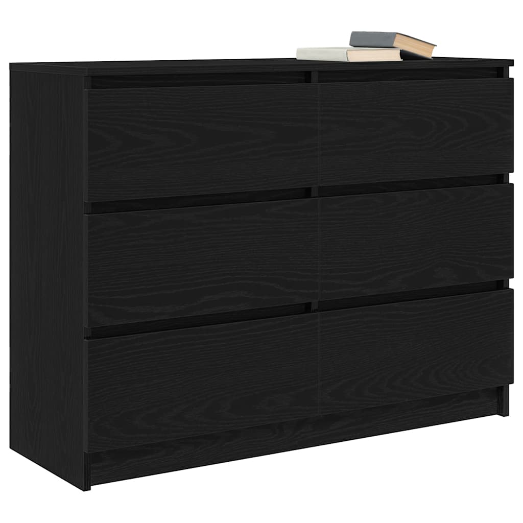 Buffet chêne noir 100x35x76 cm bois d'ingénierie - XIOS