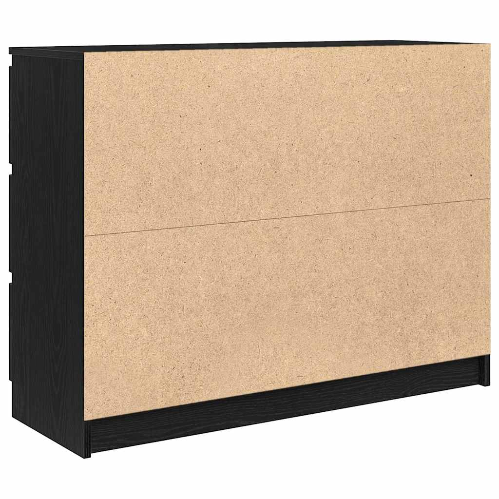 Buffet chêne noir 100x35x76 cm bois d'ingénierie - XIOS