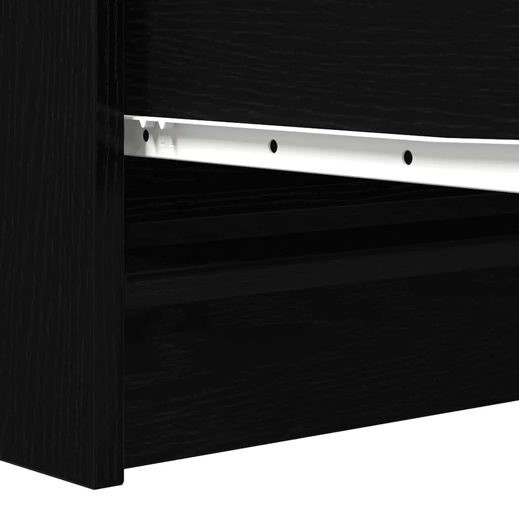 Buffet chêne noir 100x35x76 cm bois d'ingénierie - XIOS
