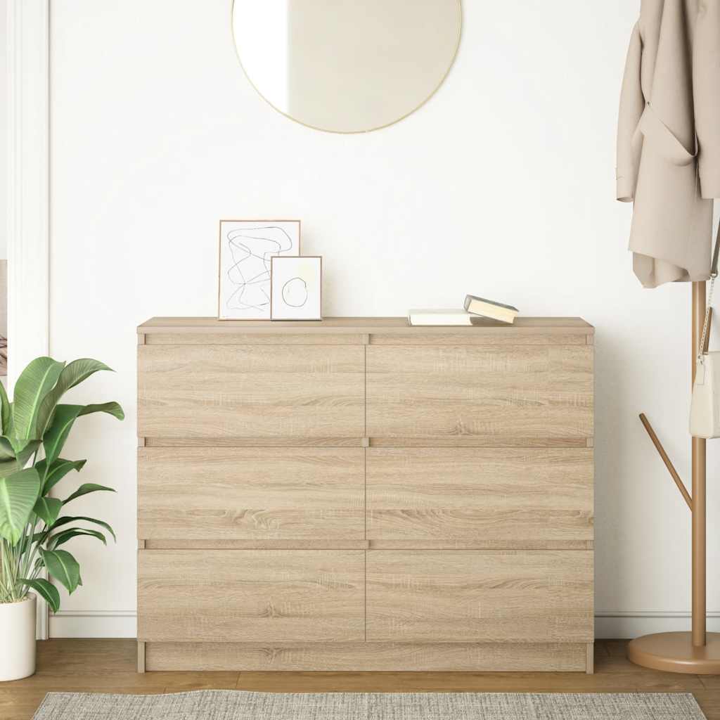 Buffet chêne sonoma 100x35x76 cm bois d'ingénierie - XIOS