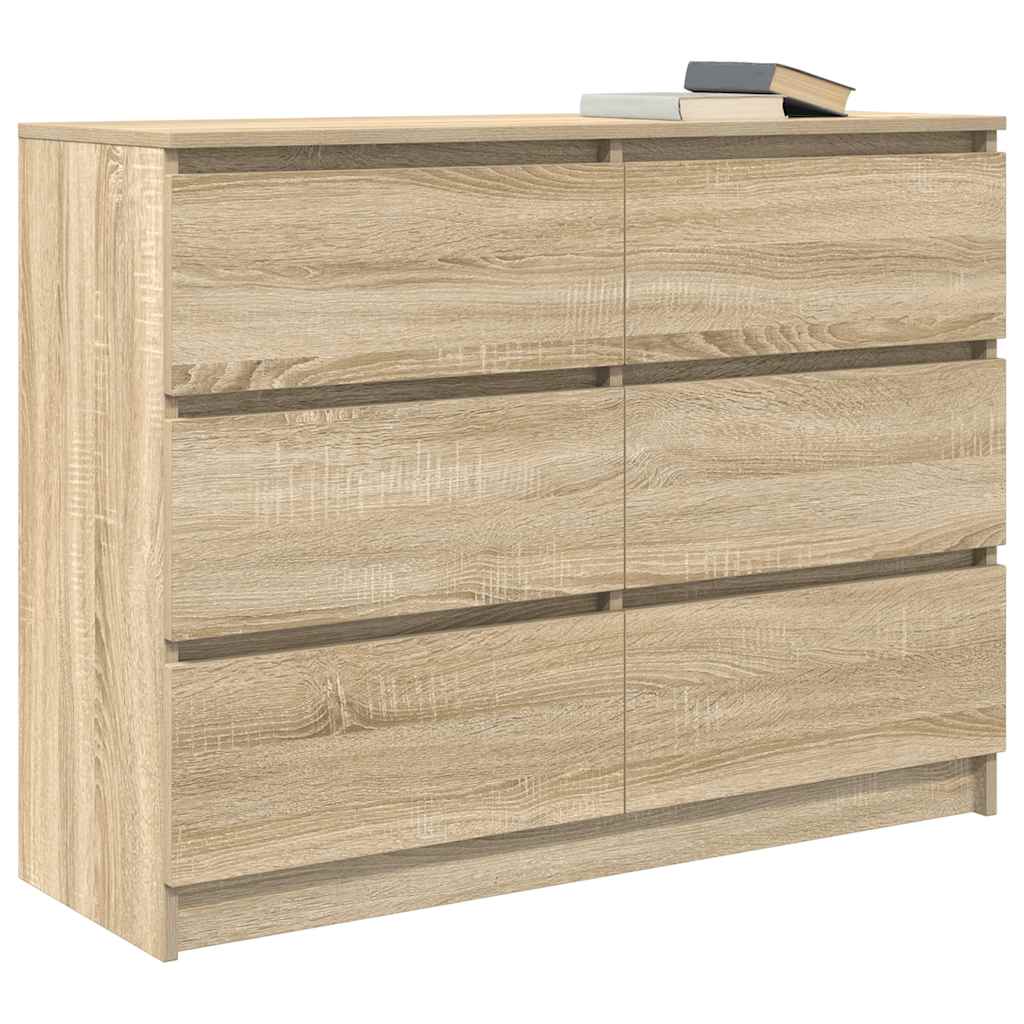 Buffet chêne sonoma 100x35x76 cm bois d'ingénierie - XIOS