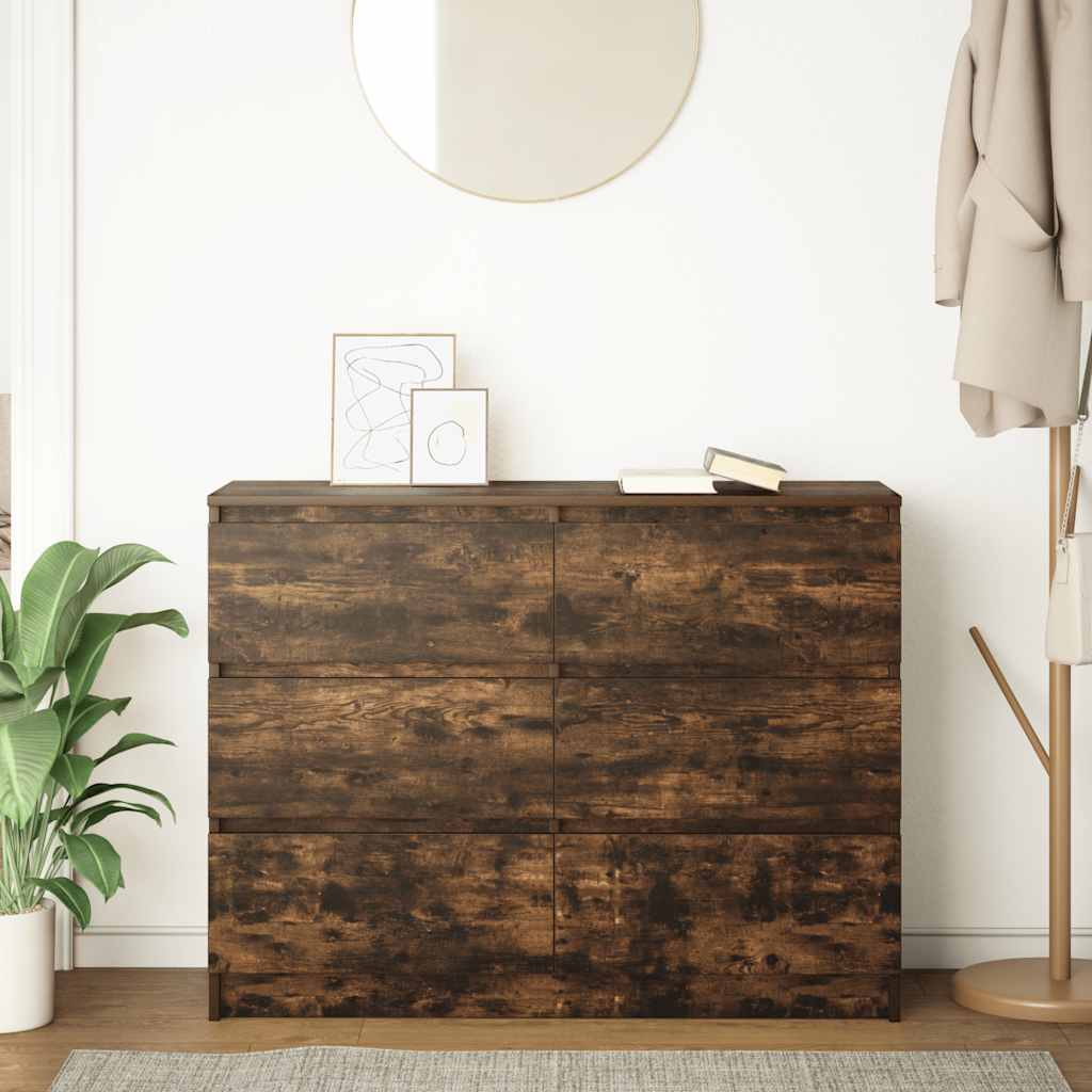 Buffet chêne fumé 100x35x76 cm bois d'ingénierie - XIOS