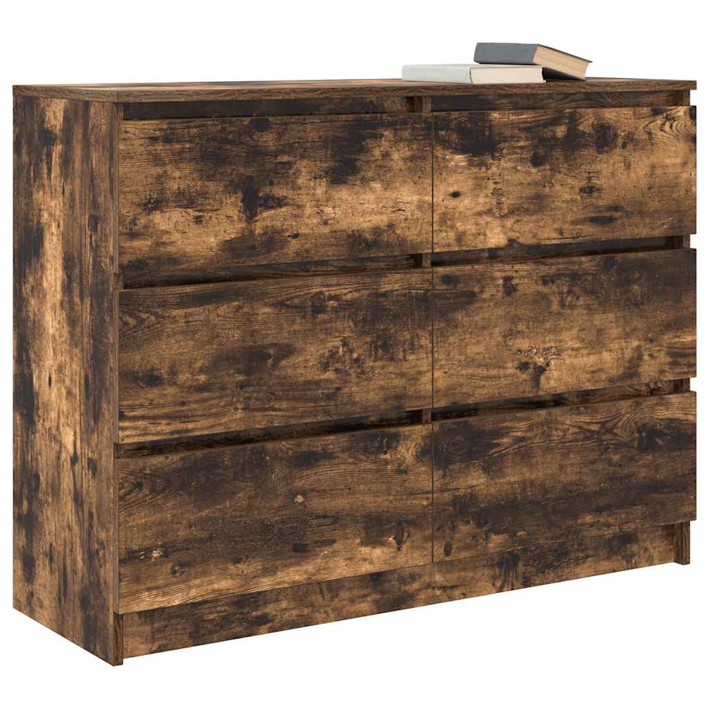 Buffet chêne fumé 100x35x76 cm bois d'ingénierie - XIOS