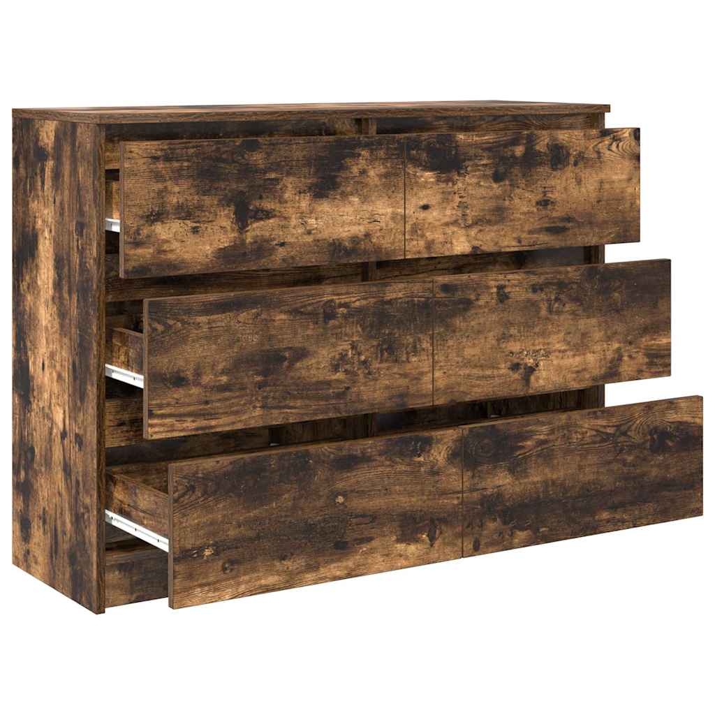 Buffet chêne fumé 100x35x76 cm bois d'ingénierie - XIOS