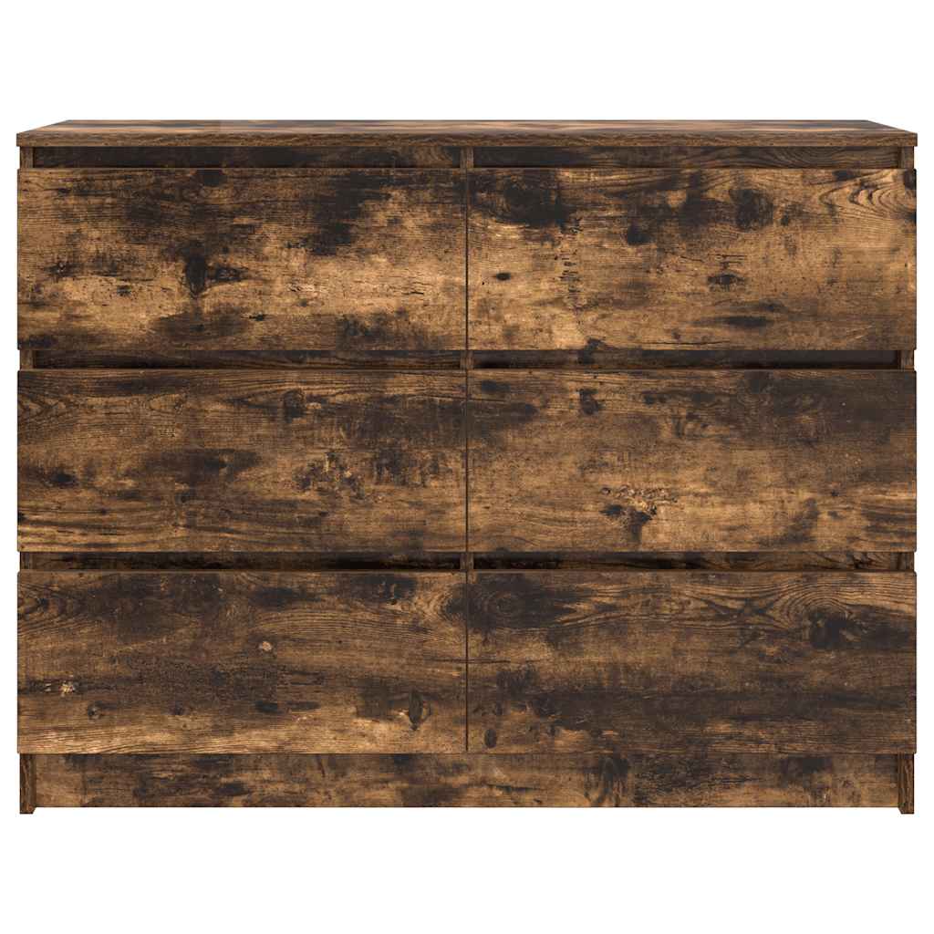 Buffet chêne fumé 100x35x76 cm bois d'ingénierie - XIOS