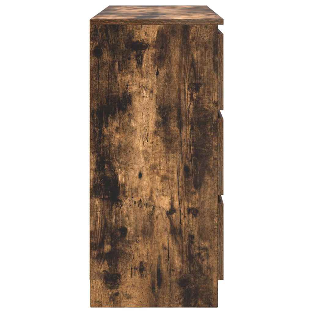 Buffet chêne fumé 100x35x76 cm bois d'ingénierie - XIOS