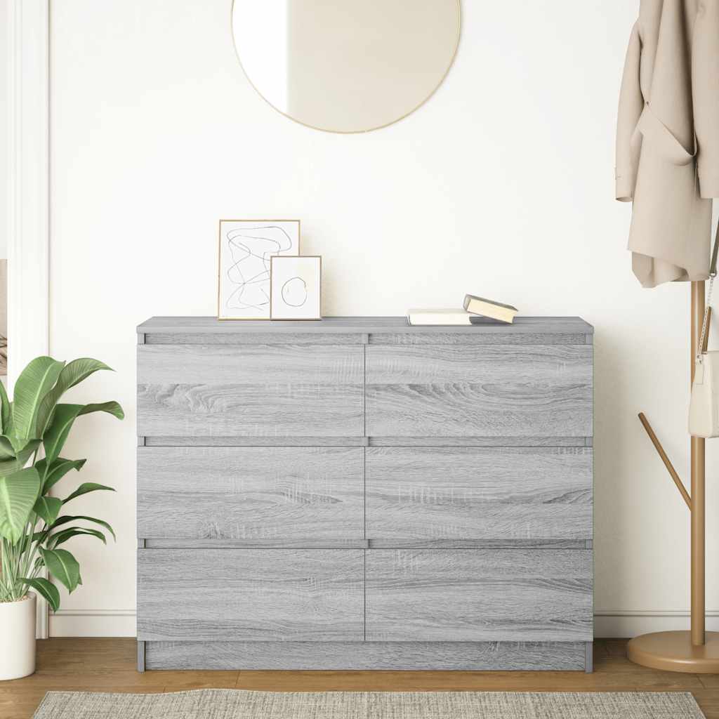 Buffet sonoma gris 100x35x76 cm bois d'ingénierie - XIOS