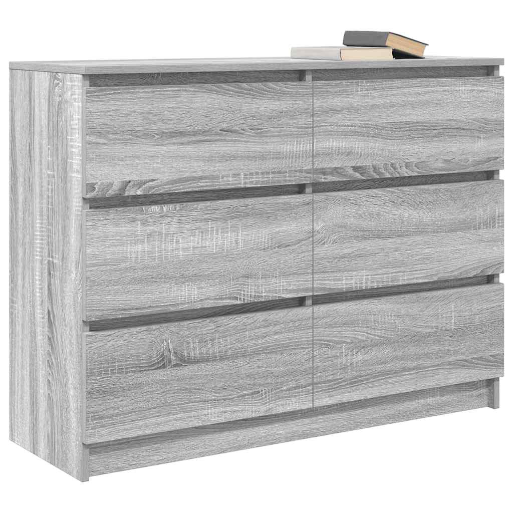 Buffet sonoma gris 100x35x76 cm bois d'ingénierie - XIOS