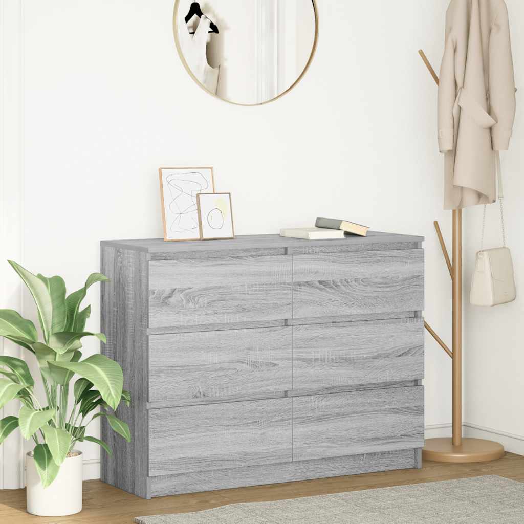 Buffet sonoma gris 100x35x76 cm bois d'ingénierie - XIOS