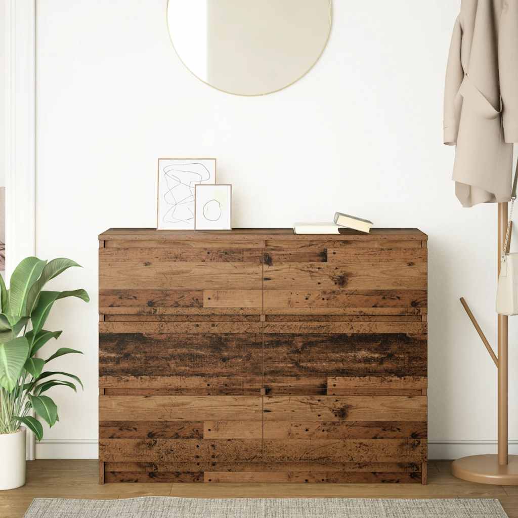 Buffet vieux bois 100x35x76 cm bois d'ingénierie - XIOS