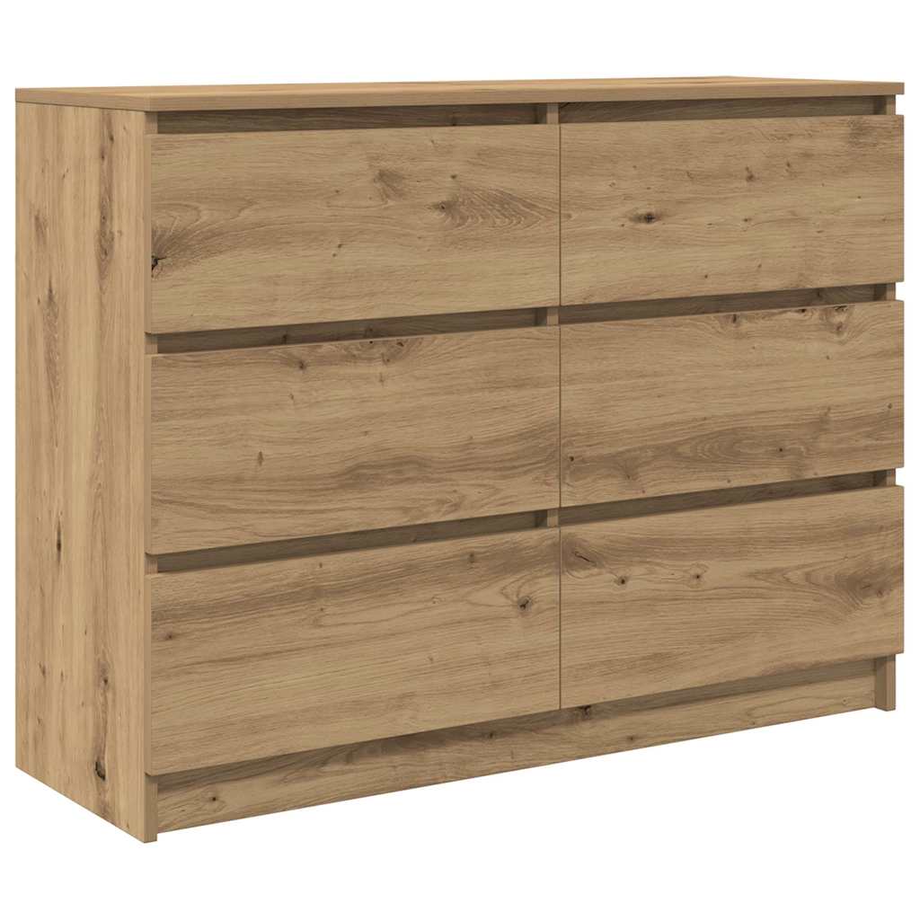 Buffet chêne artisanal 100x35x76 cm bois d'ingénierie - XIOS