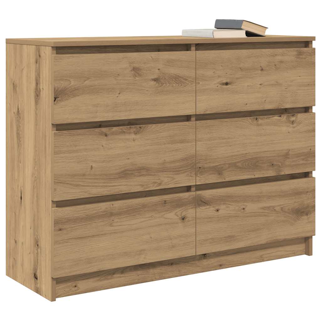 Buffet chêne artisanal 100x35x76 cm bois d'ingénierie - XIOS