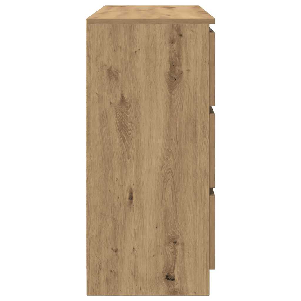 Buffet chêne artisanal 100x35x76 cm bois d'ingénierie - XIOS