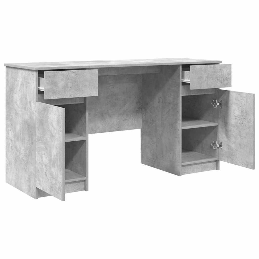 Bureau avec porte Gris béton 140 x 49 x 76 cm Bois d'ingénierie - XIOS