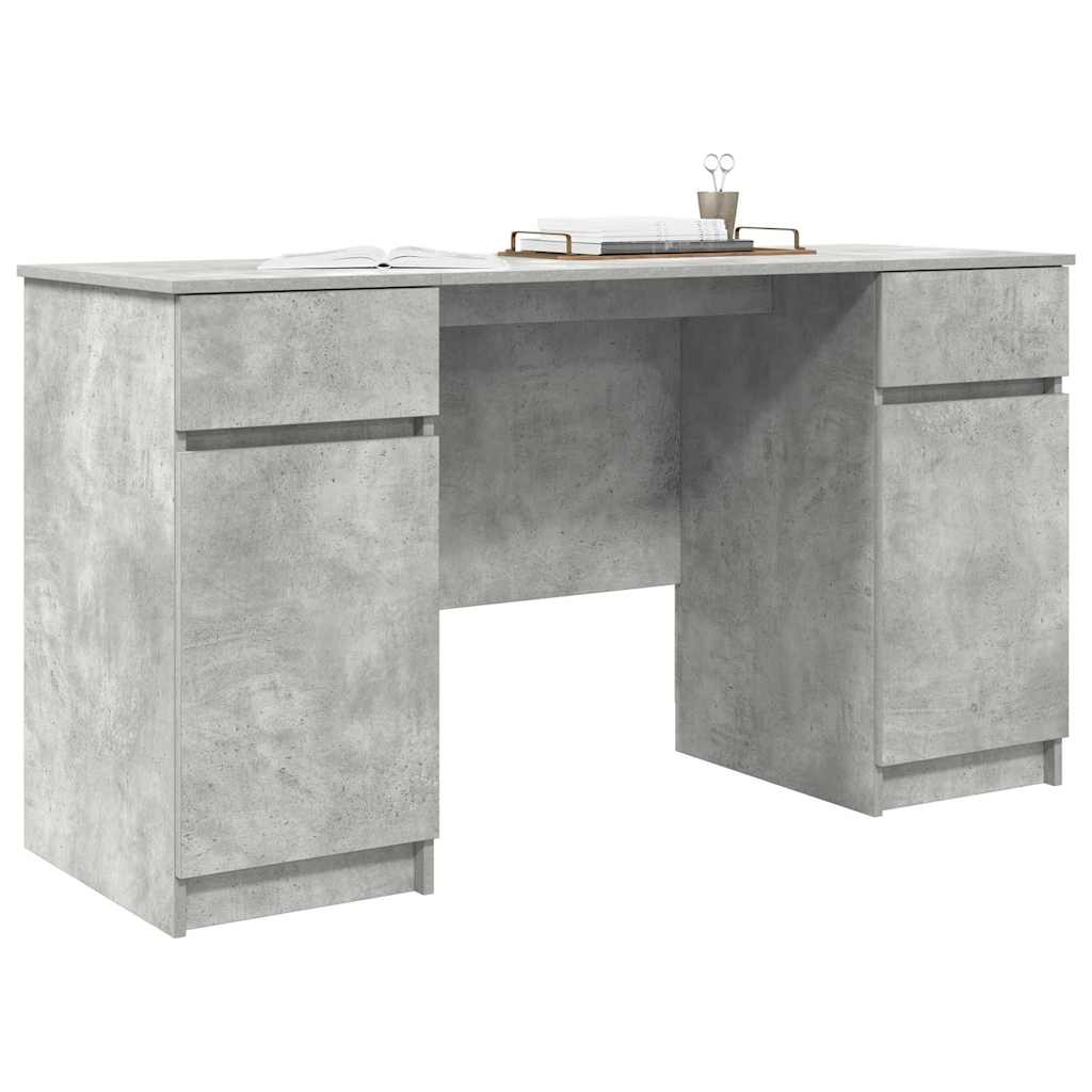 Bureau avec porte Gris béton 140 x 49 x 76 cm Bois d'ingénierie - XIOS