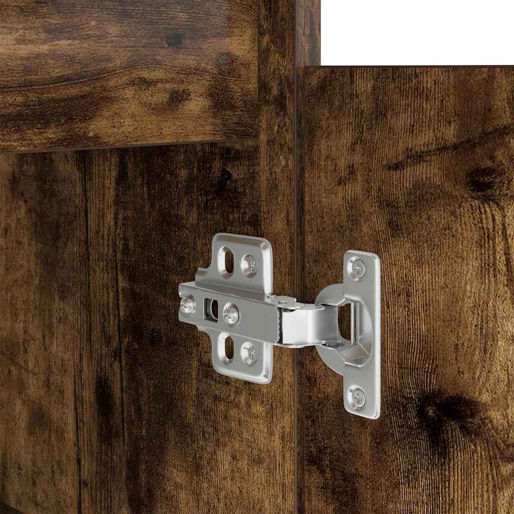 Bureau avec porte Chêne fumé 140 x 49 x 76 cm Bois d'ingénierie - XIOS