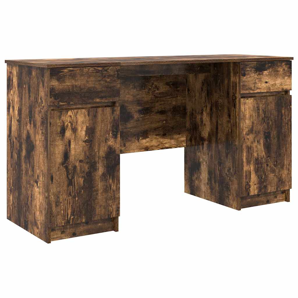 Bureau avec porte Chêne fumé 140 x 49 x 76 cm Bois d'ingénierie - XIOS