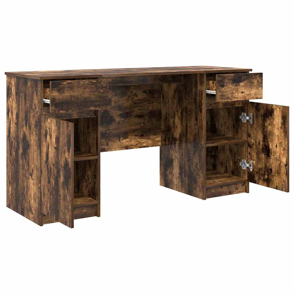 Bureau avec porte Chêne fumé 140 x 49 x 76 cm Bois d'ingénierie - XIOS