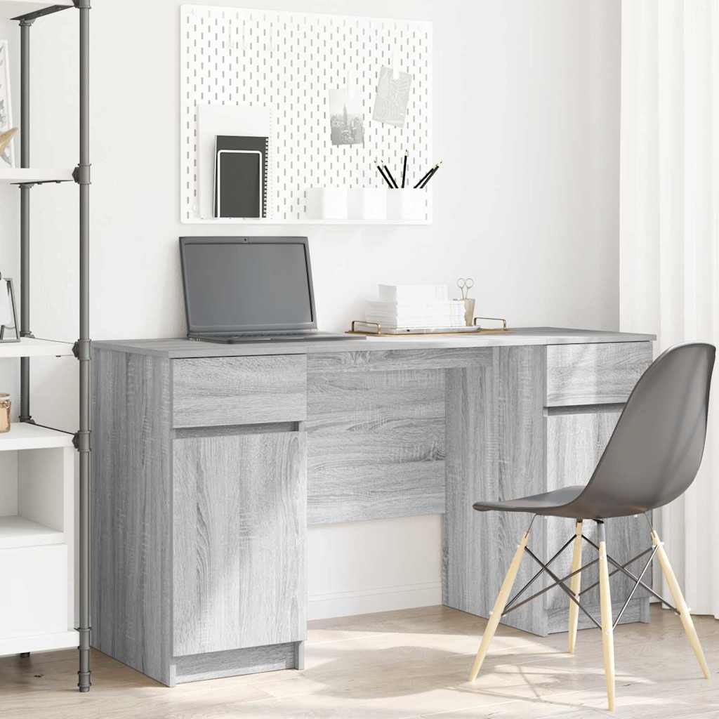 Bureau Sonoma gris 140 x 49 x 76 cm Bois d'ingénierie - XIOS